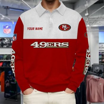 San Francisco 49ers Collar Sweatshirt Custom Name Gift For Fan