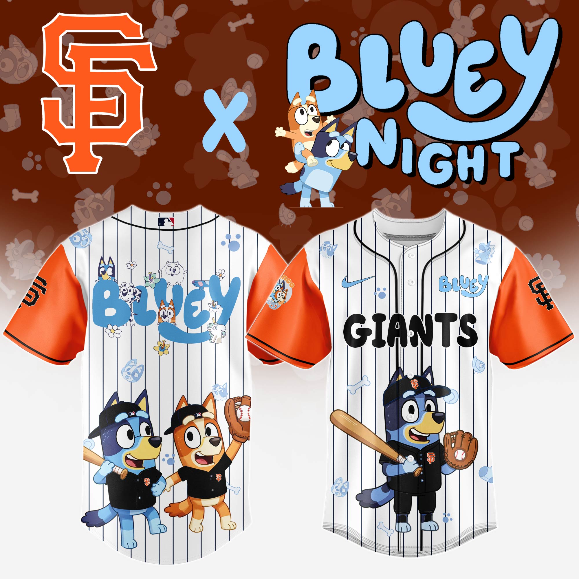 San-Francisco-Giant-MLB-x-Bluey-And-Bingo-Special-Edition-Baseball-Jersey-2025-DBJ1023 San Francisco Giant MLB x Bluey And Bingo Special Edition Baseball Jersey 2025 DBJ1023