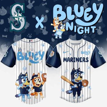 Seattle Mariners MLB x Bluey And Bingo Special Edition Baseball Jersey 2025 DBJ1024