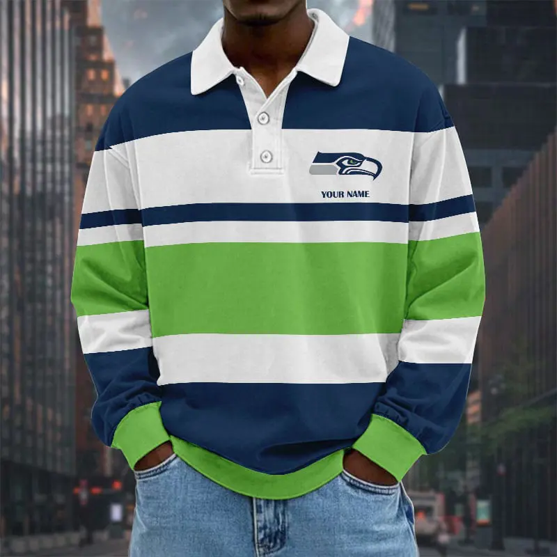 Seattle-Seahawks-NFL-Collar-Sweatshirt-Custom-Name-Gift-For-Fan Seattle Seahawks NFL Collar Sweatshirt Custom Name Gift For Fan