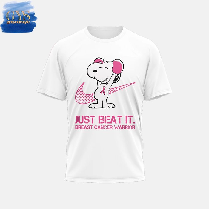 Snoopy Just Beat It Breast Cancer Warrior Limited TShirt