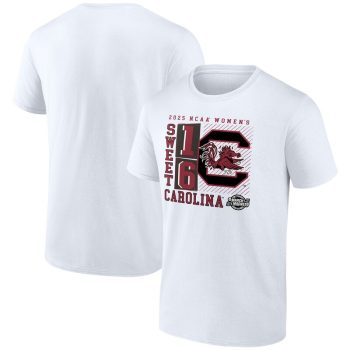 South Carolina Gamecocks 2025 NCAA Women's Basketball Tournament March Madness Sweet 16 No Look Pass T-Shirt - White