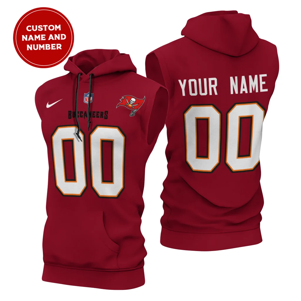 Tampa-Bay-Buccaneers-Custom-NameNumber-Sleeveless-Hoodies-Player-Hoodie Tampa Bay Buccaneers Custom Name/Number Sleeveless Hoodies Player Hoodie