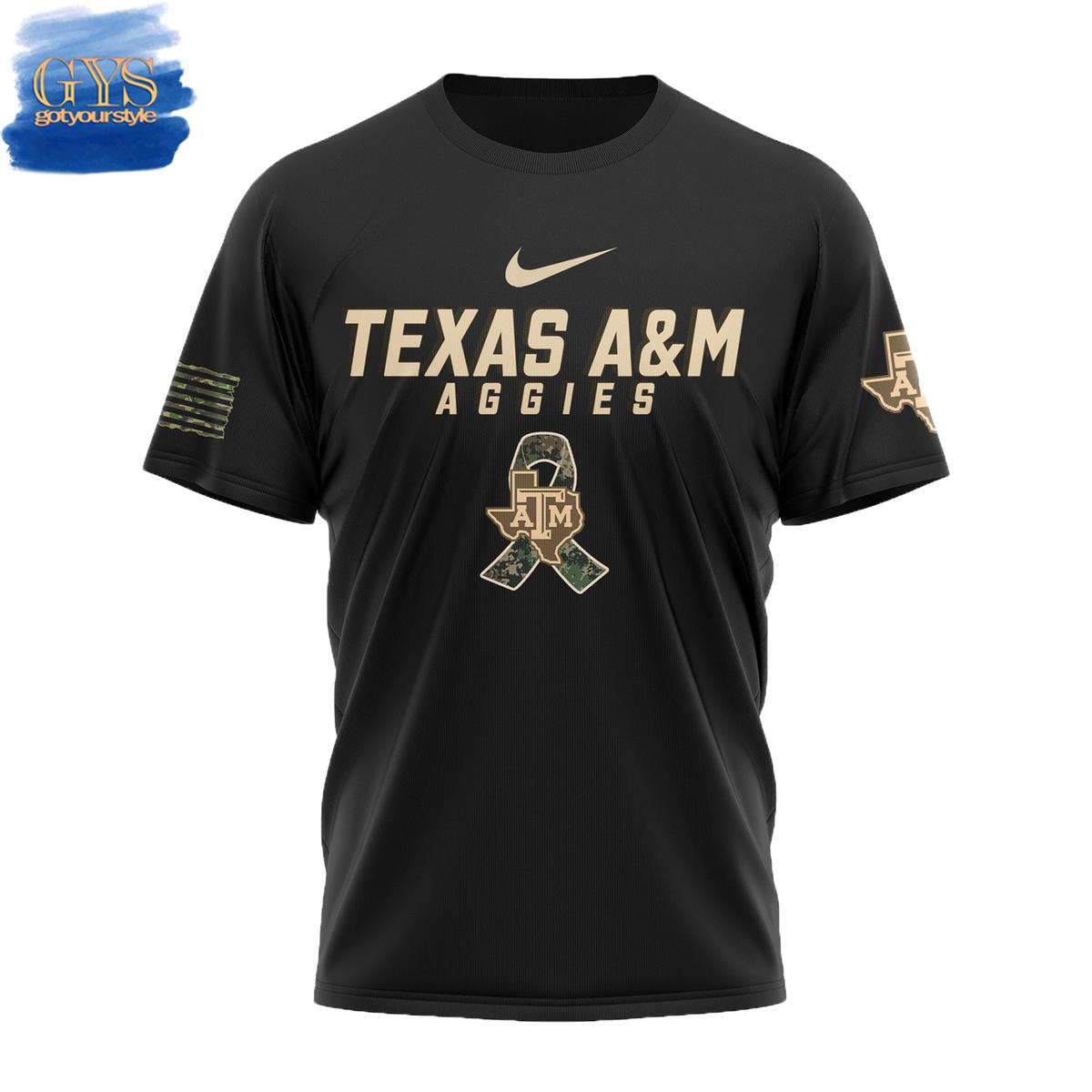 Texas Aggies USA Salute To Service Black Shirt