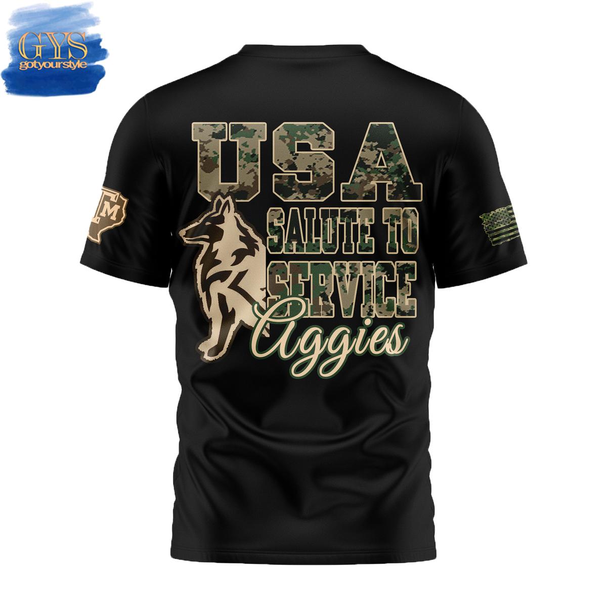 Texas Aggies USA Salute To Service Black Shirt