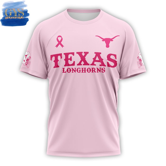 Texas Longhorns Tackle Breast Cancer Pink Shirt