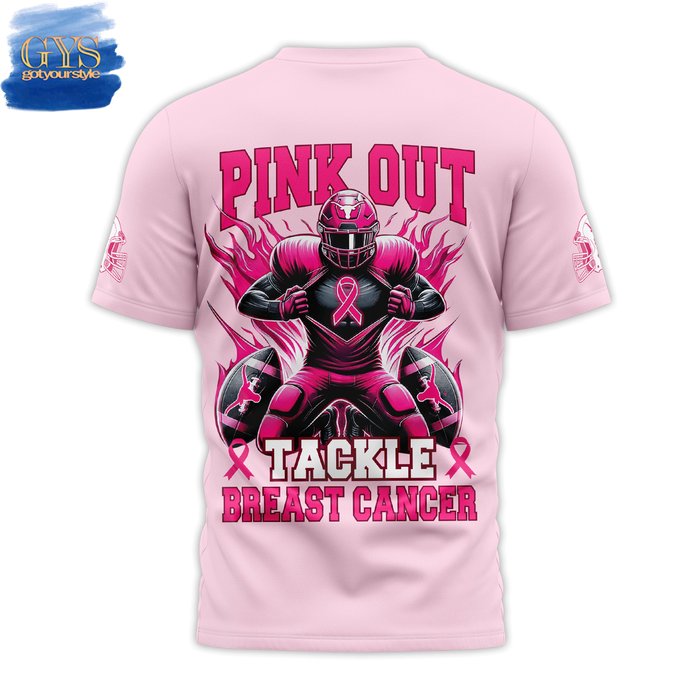 Texas Longhorns Tackle Breast Cancer Pink Shirt