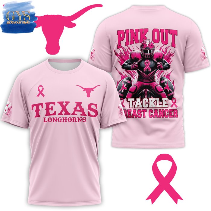Texas Longhorns Tackle Breast Cancer Pink Shirt Texas Longhorns Tackle Breast Cancer Pink Shirt