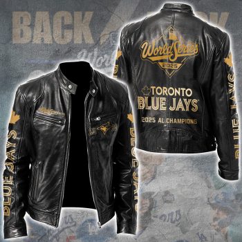 Toronto Blue Jays WinCraft 2025 American League Champions Motorcycle Leather Jacket