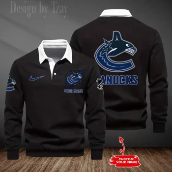 Vancouver Canucks Long Sleeve Collar Sweatshirt