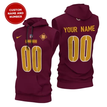 Washington Commanders Custom Name/Number Sleeveless Hoodies Player Hoodie